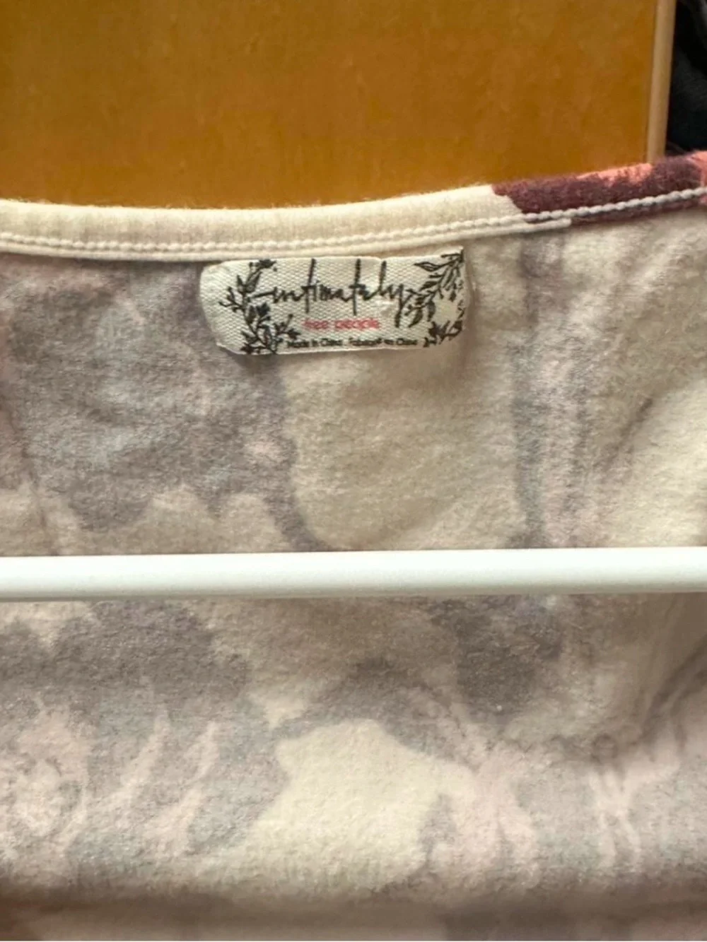 Free People Floral Tie-Front Bodysuit - Cream and Burgundy - Picture 2 of 3